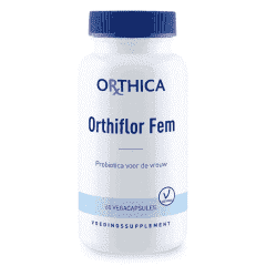 Orthiflor Fem bevat probiotica voor de vrouw met 4 bacteriestammen. Kan tijdens de zwangerschap én borstvoeding worden gebruikt. Ook geschikt voor vegetariërs.